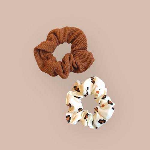 Duo de chouchous léopard et nid d'abeille agathe anc coco