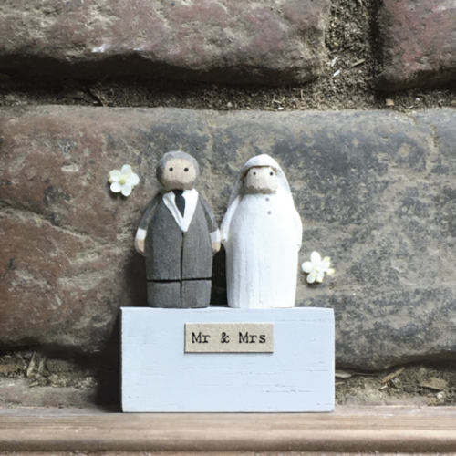 Mr & Mrs personnages en bois