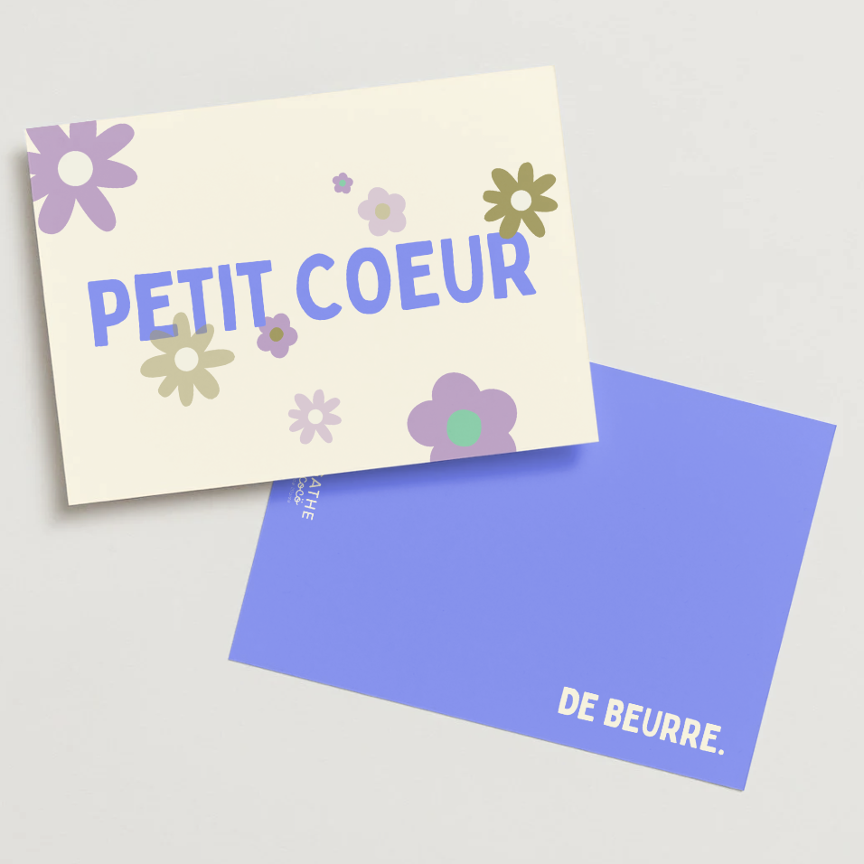 carte postale petit coeur de beurre Agathe and coco