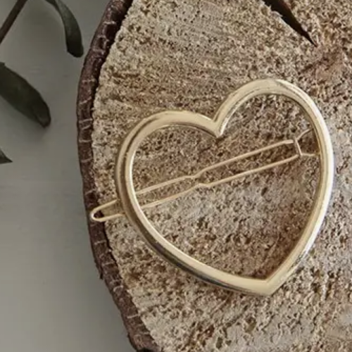 barrette bella coeur doré