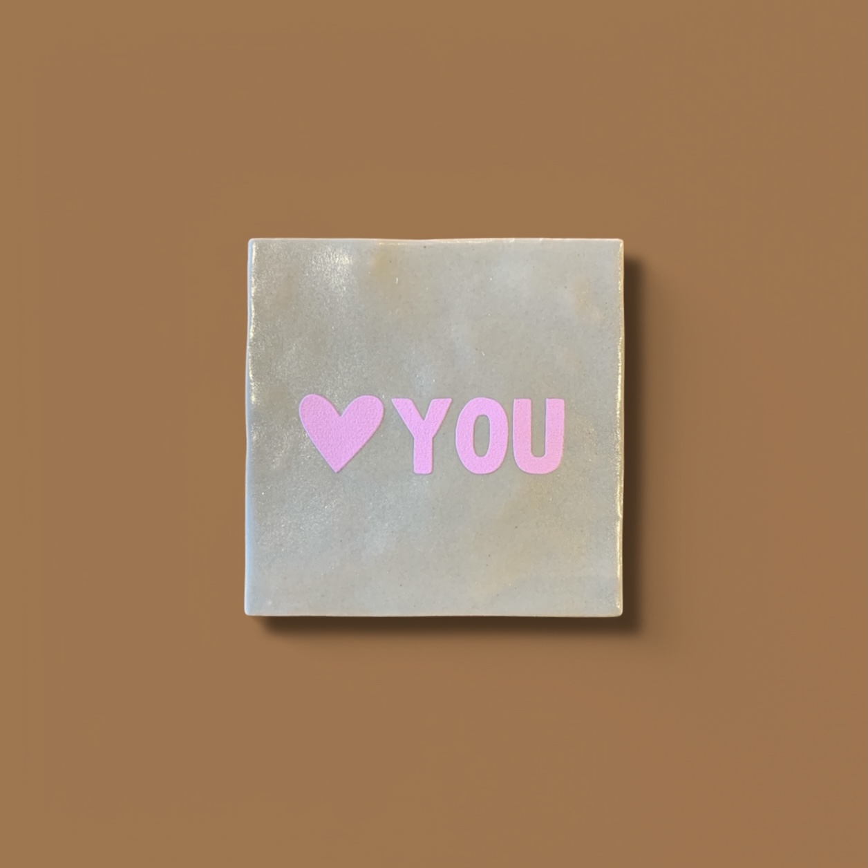 carreau love you beige et rose