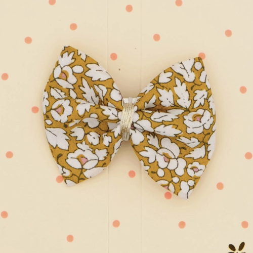 barrette noeud papillon liberty ocre