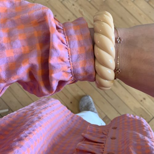 jonc torsadé beige Agathe and cocö 65mm de diamètre