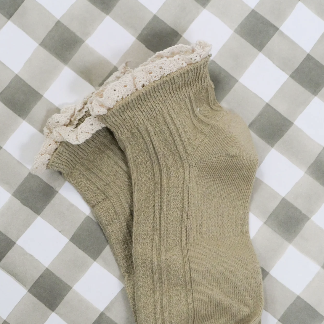 chaussettes vert sauge