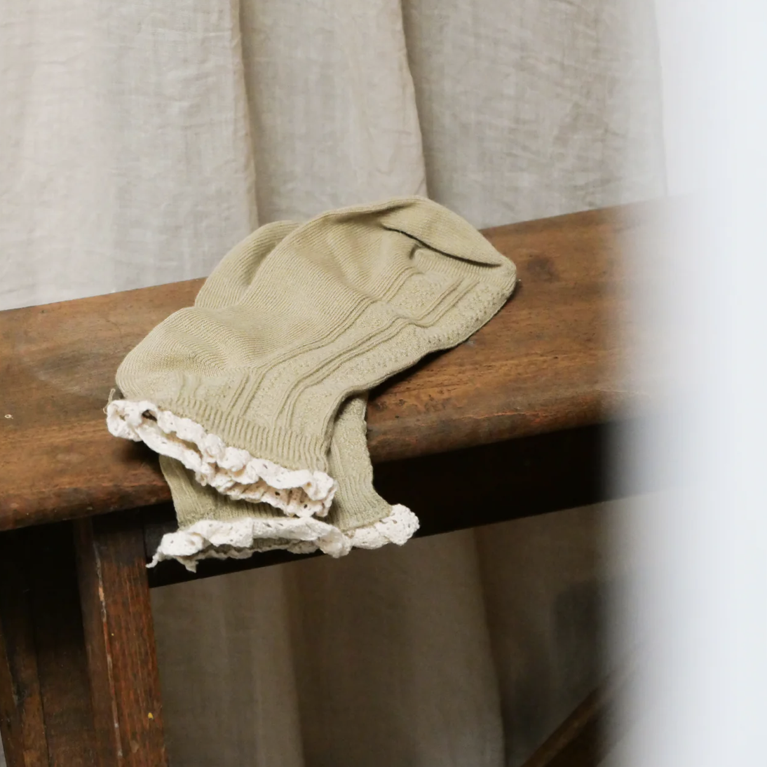 chaussettes vert sauge basses gentil coquelicot