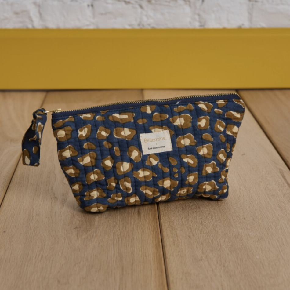 trousse maquillage léopard navy