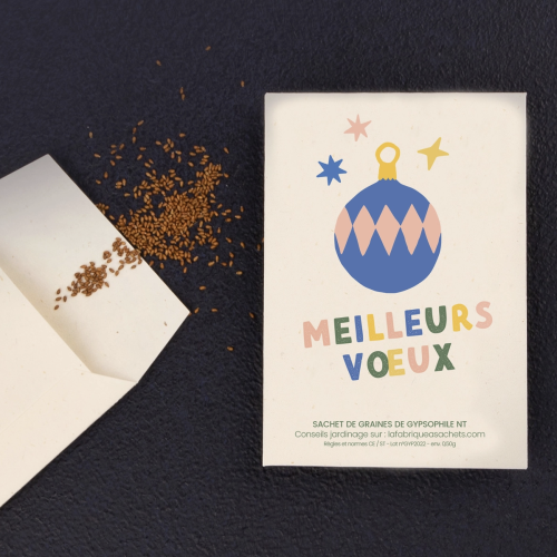 sachet de graines meilleurs voeux boule de Noël
