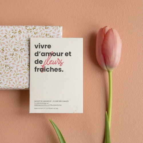 sachet de graines vivre d'amour et de fleurs fraiches
