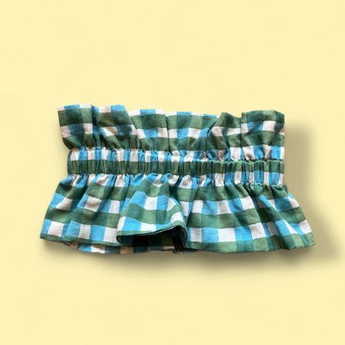 col froufrou vichy vert et bleu