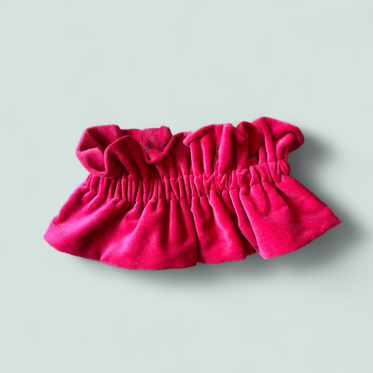 col froufrou velours rose fuchsia