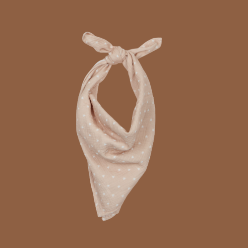 foulard lange pm petits coeurs beige