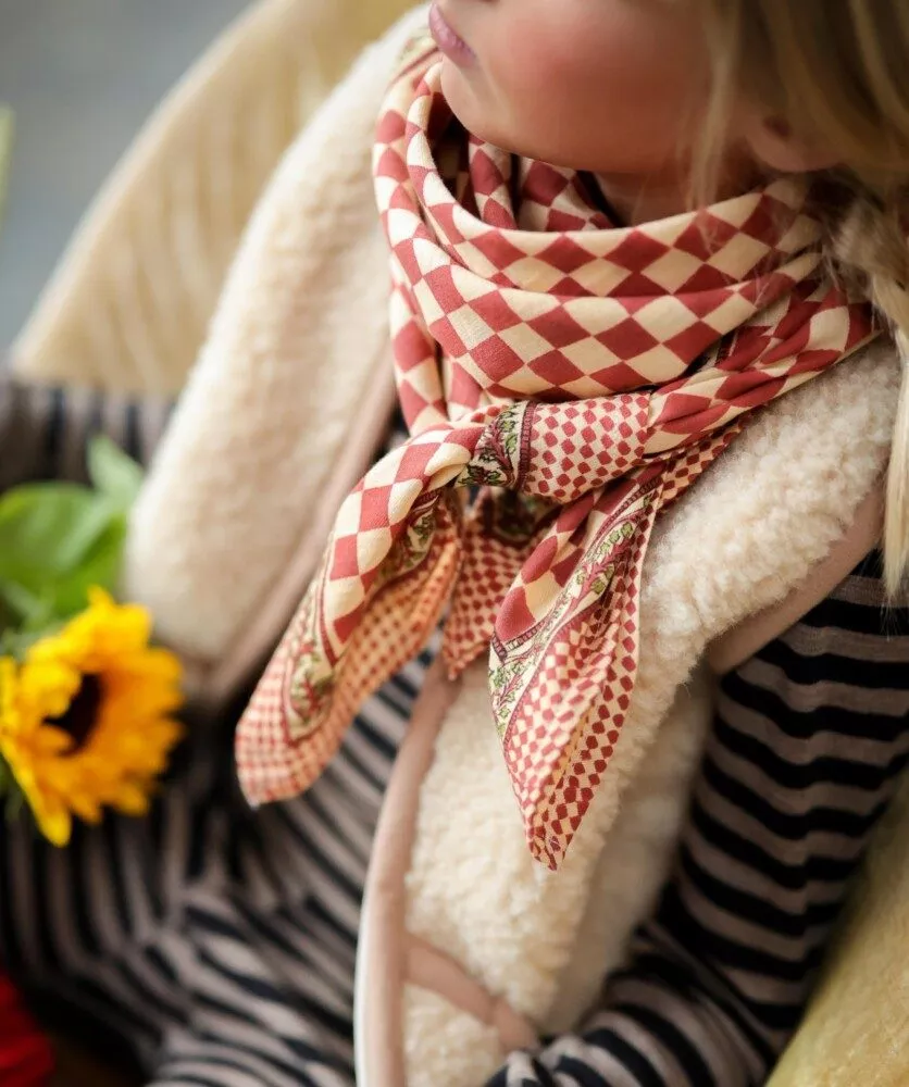 foulard damier grenat foulard damier grenat