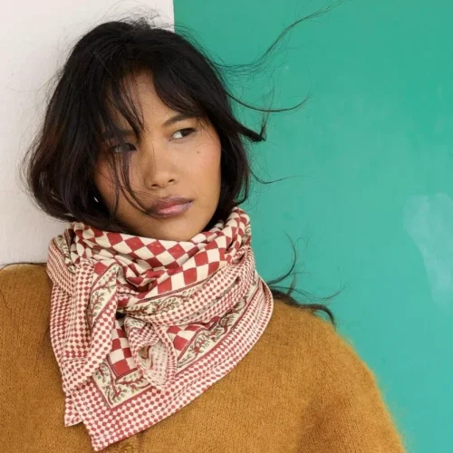 foulard damier grenat