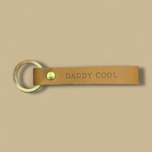 Porte clés daddy cool camel en cuir