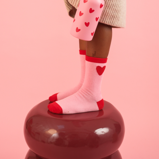 chaussettes enfant rose coeur rouge chaussettes enfant rose coeur rouge