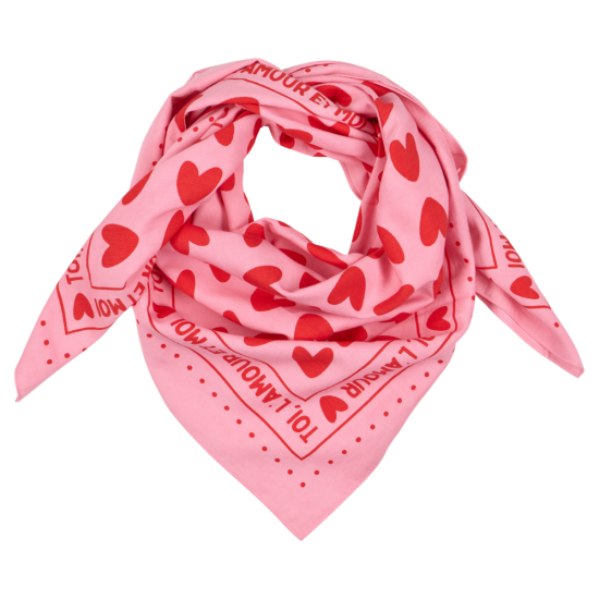 foulard enfant coeur rose et rouge