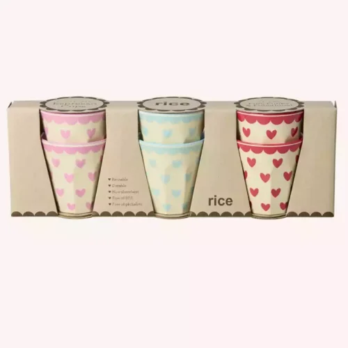 Lot de 6 tasses à expresso - Coeurs