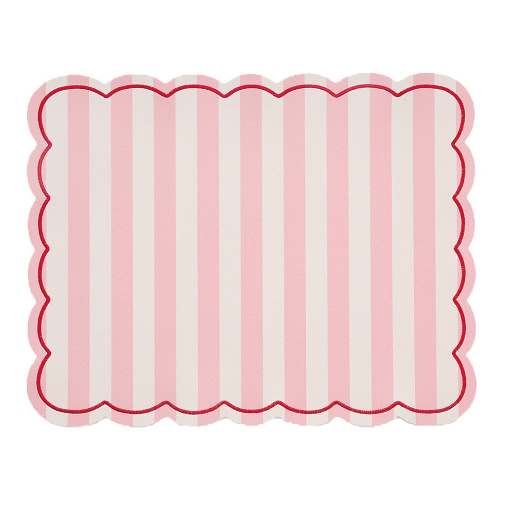 set de table roméo rayé rose