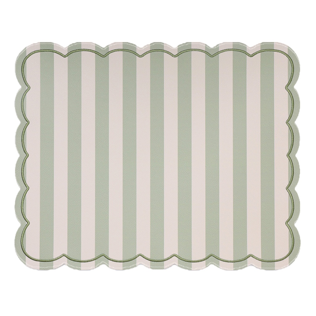 set de table Roméo rayé matcha