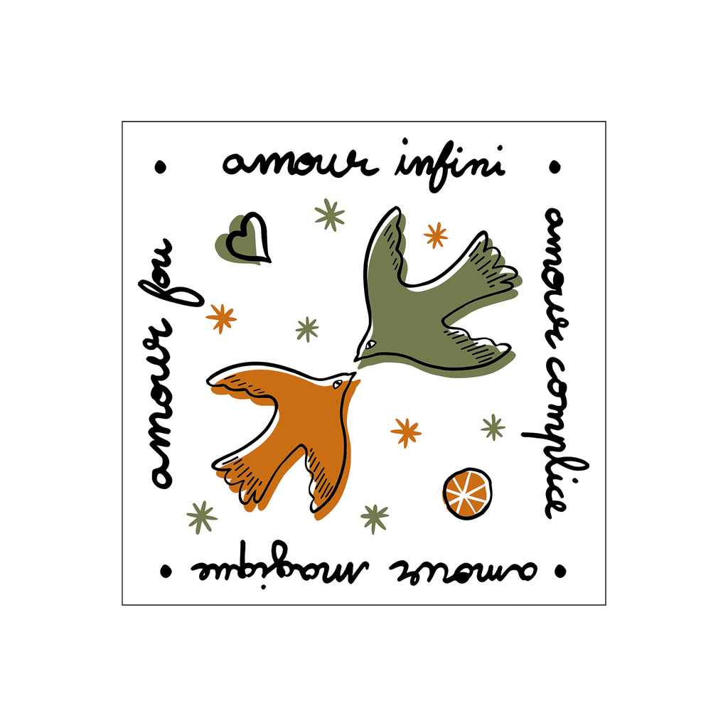 serviettes colombes amour infini en vente chez Atelier Mama Oh, boutique cadeaux, déco & lifestyle en ligne et dans le Vieux Lille
