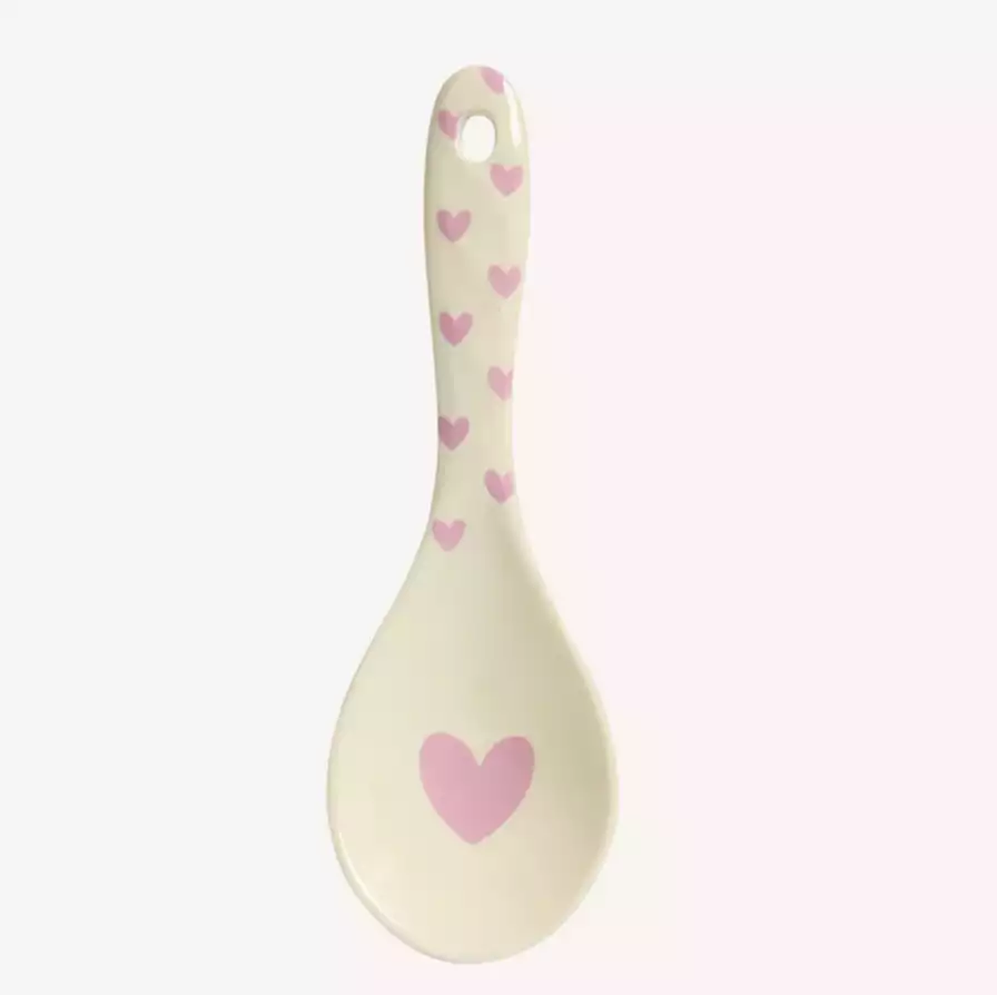 Cuillère à salade - petits coeurs roses