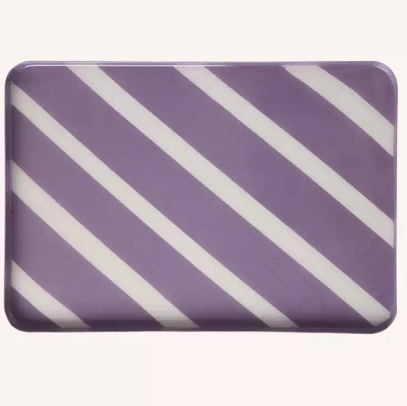 Plateau rayé - Violet et blanc