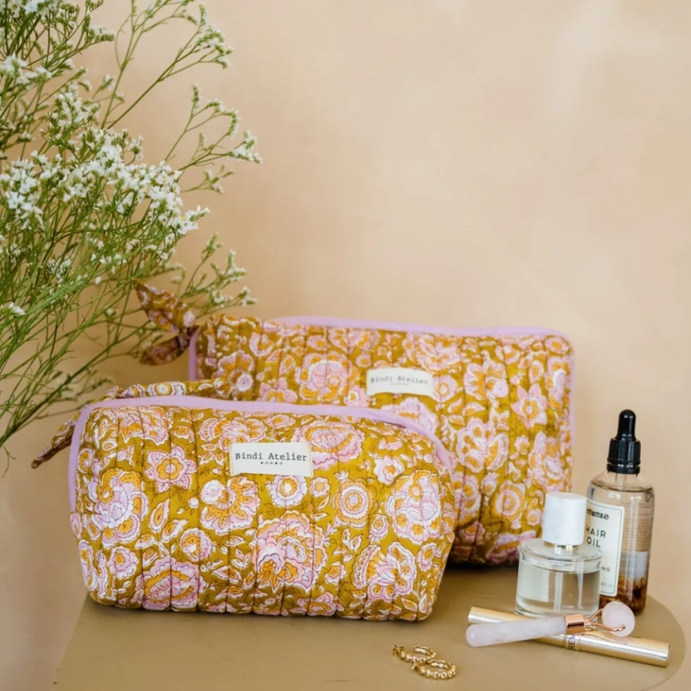 Trousse de toilette garda khaki bindi atelier