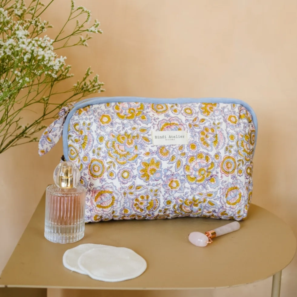 Trousse de toilette garda bleuet bindi atelier